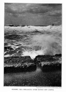 Stormy Sea Breaking over Rocks off Jaffa