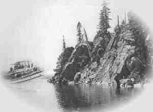 Steamer 'Tahoe' Rounding Rubicon Point, Lake Tahoe