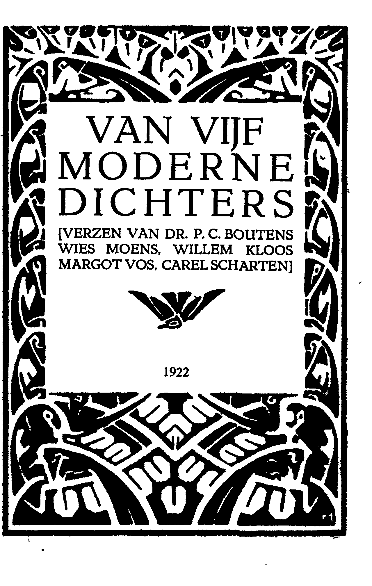 Titelpagina Van Vijf Moderne Dichters