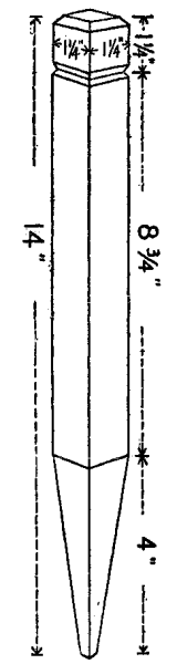 A heavy stake like this one, Jack used in marking off his drills. It is adapted to just such work.