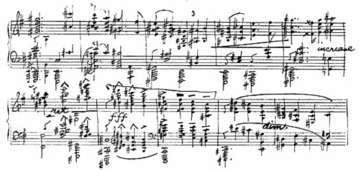 Facsimile of a passage from the original MS. of the "Keltic" Sonata