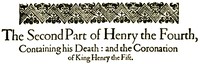King Henry IV, the Second Part