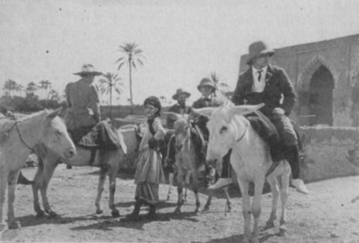 EUROPEAN VISITORS ON DONKEYS.