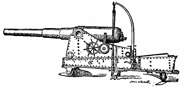 THE ARMY 8 INCH STEEL GUN WITH CARRIAGE.