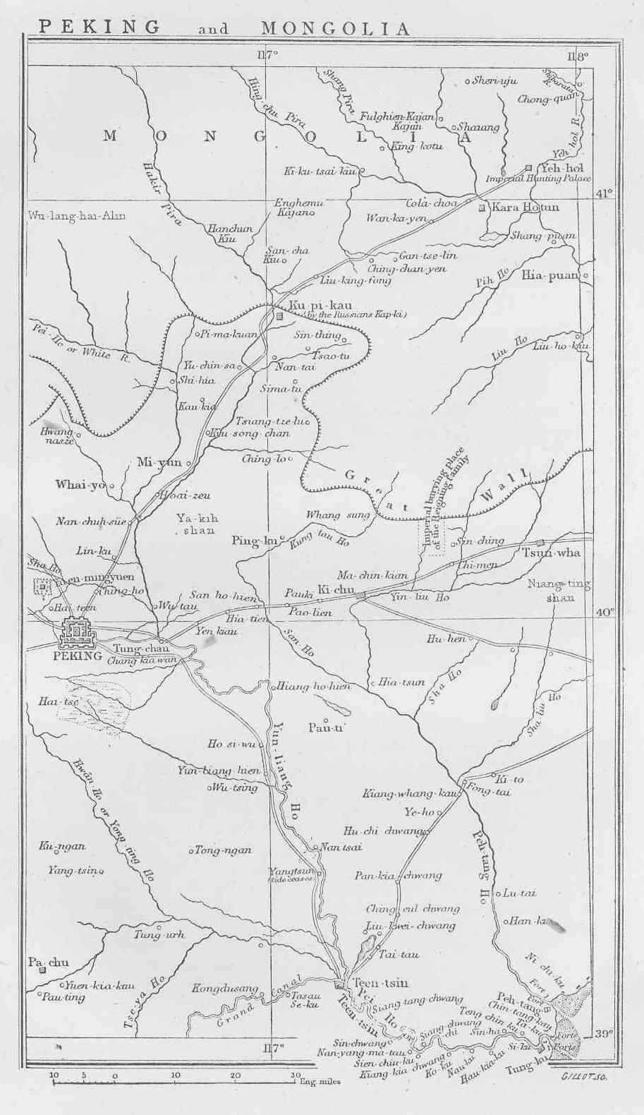 Map of Peking and Mongolia