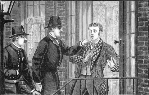 Everman quietly placed his hand upon the young man's shoulder, and informed him that he was wanted at police headquarters.