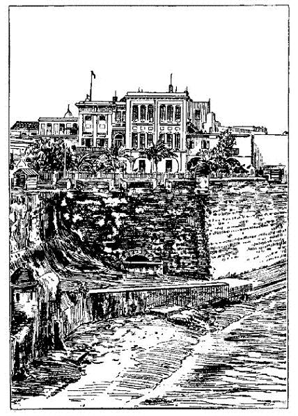 Palace and Sea-wall, San Juan, Porto Rico.