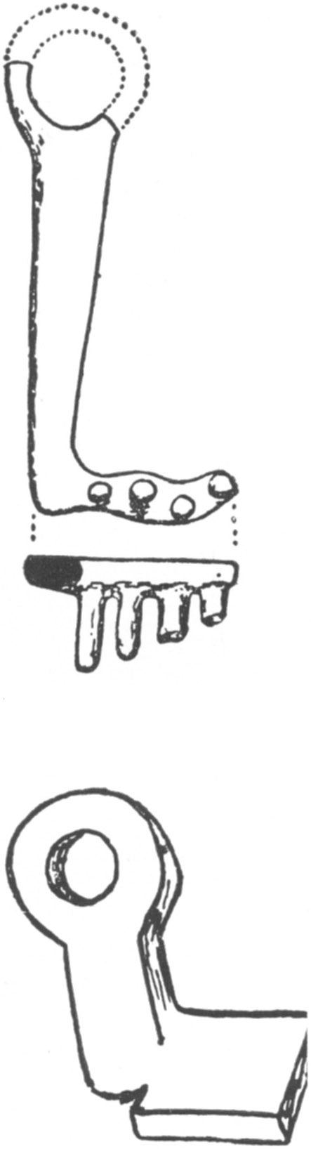 Ancient Hebrew Door Key (top) Smaller Key (bottom)