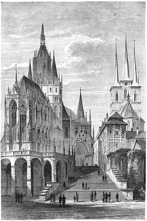 De kathedraal te Erfurt.