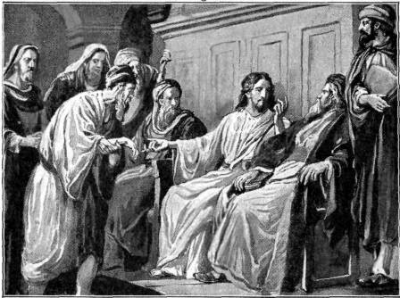 CHRIST HEALING THE MAN WITH A WITHERED HAND  "It is lawful to do well on the Sabbath days." Matt. 12:12.