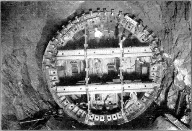 Plate LXV, Fig. 1.--Shield Fitted with Sectional Sliding Hoods and Sliding Extensions to the Floors.