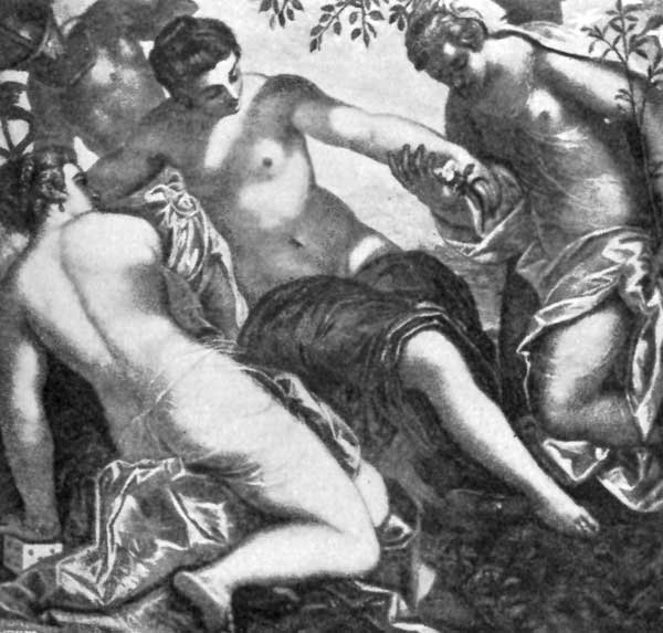 FIG. 49.—TINTORETTO. MERCURY AND GRACES. DUCAL PAL., VENICE.