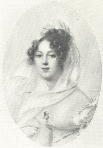 Mrs. Dawson Damer.  From the miniature by Isabey, by permission of Lady Constance Leslie