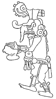 Fig. 381. The long nosed god (Kukulcan) or “god with the snake-like tongue.”