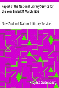 Report of the National Library Service for the Year Ended 31 March 1958