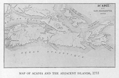 MAP OF ACADIA AND THE ADJACENT ISLANDS, 1755