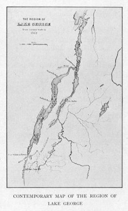 CONTEMPORARY MAP OF THE REGION OF LAKE GEORGE