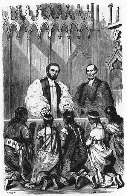 Bishop Clarkson Confirming Converted Indians in   Nebraska and Dakota