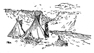 line drawing, tipis