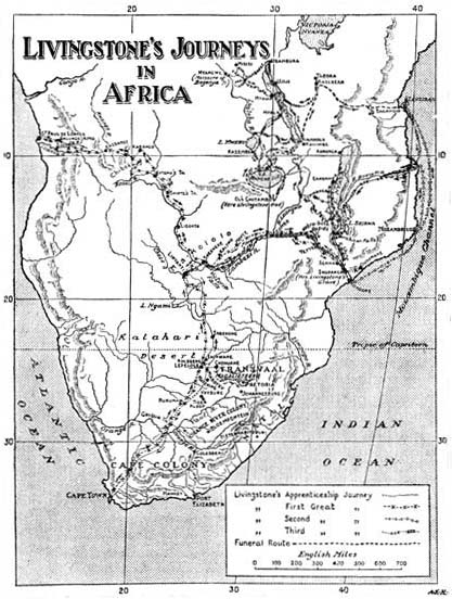 LIVINGSTONE'S JOURNEYS IN AFRICA