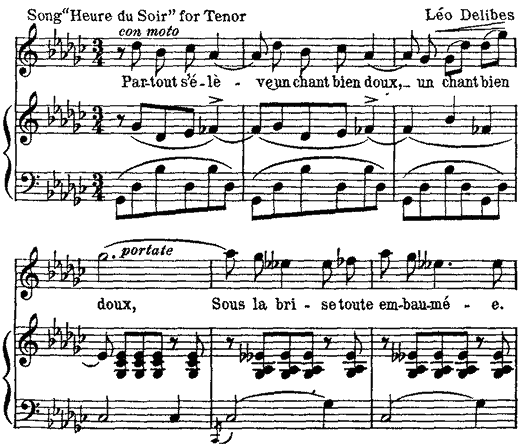 Song, Heure du Soir for Tenor, Léo Delibes