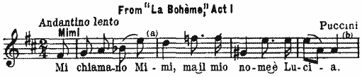 From La Bohème, Act I, Puccini