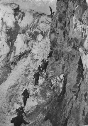 Climbing the "Chute," west side of Gibraltar.