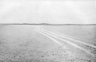 The Trail we left behind in the Salt Desert.