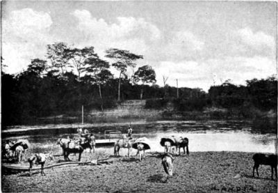 Author's Caravan about to cross the River Corumba.