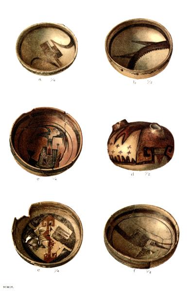 PL. CLVI— FOOD BOWLS WITH FIGURES OF BIRDS AND FEATHERS FROM SIKYATKI