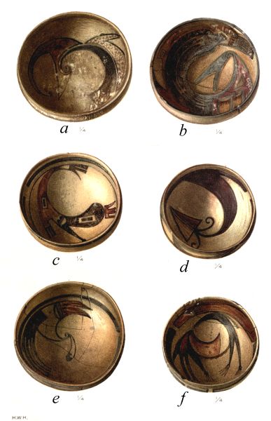 PL. CXLVIII— FOOD BOWLS WITH SYMBOLS OF FEATHERS FROM SIKYATKI