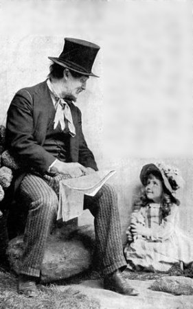 Mr. Herne and his daughter Dorothy as Joe and little Lena on the Common. See page 557.