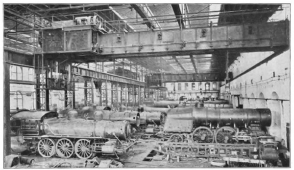 STEEL MANUFACTURE—ERECTING SHOP OF THE BALDWIN LOCOMOTIVE WORKS, PHILADELPHIA