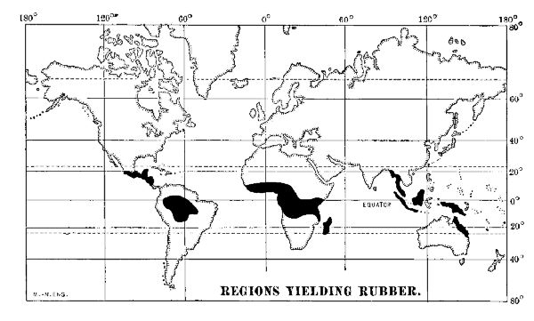 REGIONS YIELDING RUBBER