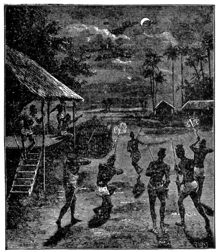 Fig. 76.—Eclipse of the Moon at Laos (February 27, 1877).