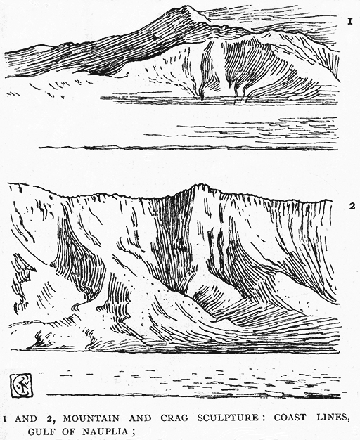 1 and 2, Mountain And Crag Sculpture: Coast Lines, Gulf Of Nauplia.