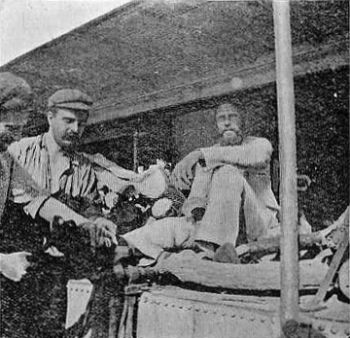 Neufeld on Gunboat "Sheik"—Cutting off his Ankle-Irons.
