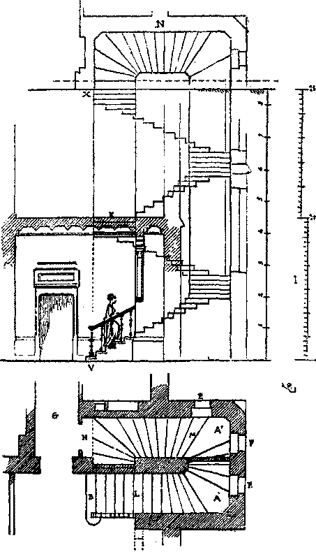 Fig. 39—Le tracé du grand escalier.