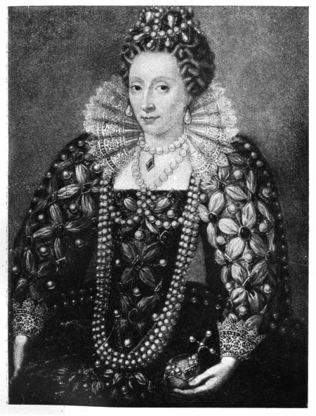 QUEEN ELIZABETH: RUFF OF VENETIAN POINT.  (National Portrait Gallery.)