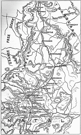 Map of Northern Natal. Scale 15 Statute Miles to the Inch.