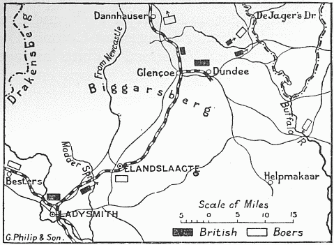 Position of Forces Before the Battle of Elandslaagte, Noon