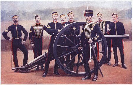 SERGEANTS OF THE ROYAL HORSE ARTILLERY WITH A 12-POUNDER. Photo by Gregory & Co., London.