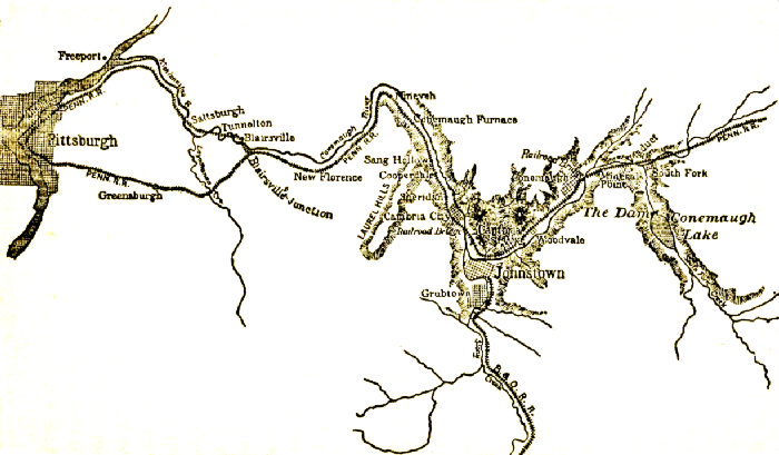 MAP OF THE DISTRICT SWEPT BY THE FLOOD.