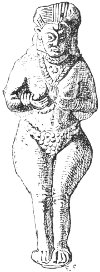 Fig. 16.—Terra-cotta Statuette; from Heuzey's Figurines antiques du Musée du Louvre.