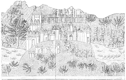 Fig. 39.—View of a Town and its Palaces. Kouyundjik. From Layard.