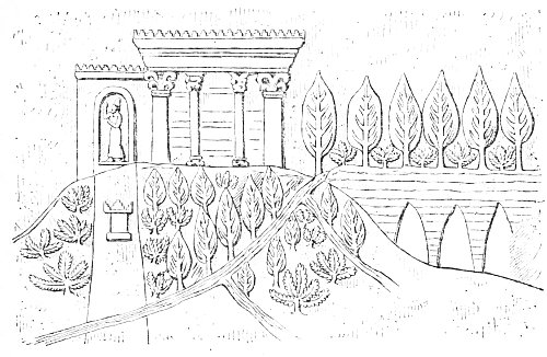 Fig. 42.—Temple in a Royal Park, Kouyundjik; from the British Museum.