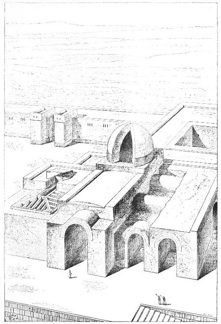 Fig. 60.—Crude brick construction; compiled by Charles Chipiez.