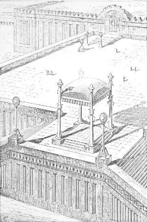 Fig. 70.—Type of open architecture in Assyria; composed by Charles Chipiez.