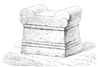 Fig. 109.—Altar in the British Museum. Height 22 inches, length at base 22 inches.