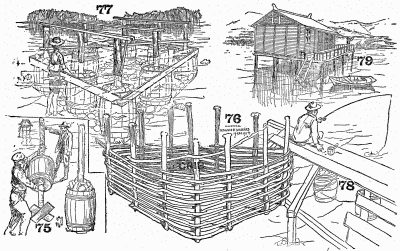 Showing how to make foundations for over-water camps.